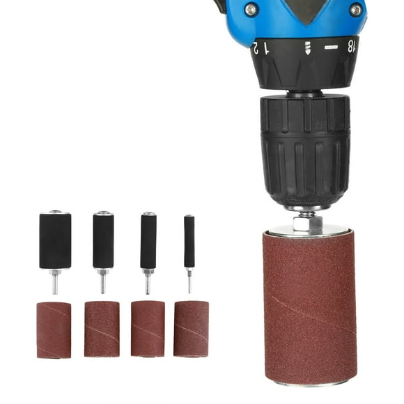 Spindle Sanding Drum Sander Tool Kit Set with Case, 20pcs Self Expanding Rubber Sanding Drums for Drill Press Woodworking