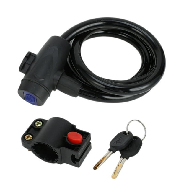 Candado de bicicleta Unique Bargains con llave, candado de cable espiral de 120 cm, negro, 1 set