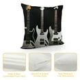 thumbnail image 4 of Nawypu  Music Throw Pillow Cushion Cover, Black and White Electrical Guitars in 4 6 String Instruments, Decorative Square Accent Pillow Case, White and Black, 4 of 5