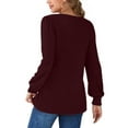 thumbnail image 3 of OALUXE Pleated Blouses for Women Long Sleeve Shirts Dressy Casual Tunic Tops with Smocked Cuffs, 3 of 7