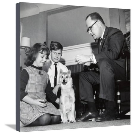 - Domestic Living Room Scene in Ohio, Ca. 1968. Stretched Canvas Print Wall Art By Kirn Vintage Stock