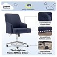 thumbnail image 2 of Serta Style Leighton Home Office Chair, Sanctuary Blue Twill Fabric, 2 of 5