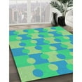 thumbnail image 3 of Ahgly Company Machine Washable Indoor Square Transitional Lime Mint Green Area Rugs, 3' Square, 3 of 7