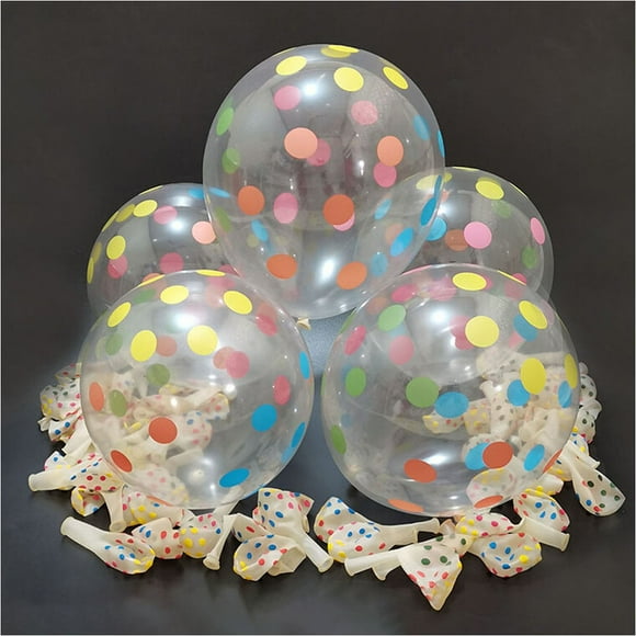 Minkissy 50 Pcs Colorful Dot Balloons Latex Round for Birthday Parties and Weddings