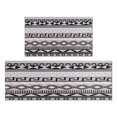 thumbnail image 1 of Black Boho 2-Piece Kitchen Rug Mat Set: Machine Washable, Non-Slip - Perfectly Complements Black and White Kitchen Decor, 1 of 7