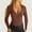 Brown, variant on Long Sleeve Shirts for Women Deep V Neck Tights Undershirts Stretchy Slim Fitted Basic Tees Tops