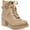 Nude Smooth, variant on Wild Pair Womens Hillari Leather Buckle Combat & Lace-up Boots