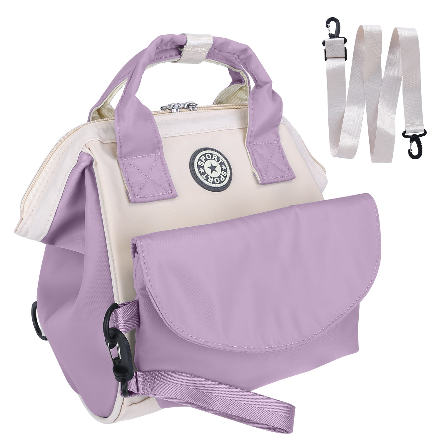 Moclever Baby Nappy Diaper Bag with Insulated Pockets Adjustable Shoulder Strap Diaper Handbag 5 Ways to Wear for Mom, Purple