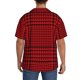 thumbnail image 3 of Fotbe Red Black Houndstooth Camisa Estampada de Manga Corta para Hombre, Casual de Verano, Estilo Playero, Sin Arrugas-XX-Large, 3 of 5