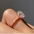 thumbnail image 4 of solitaire jewels 2.75CT Oval Hidden Halo Moissanite Engagement Ring For Women, 14K Rose Gold, 4 of 6