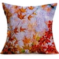 thumbnail image 4 of Set of 4 Fall Pillow Covers Autumn Maple Leaves Pillow Case Fall Decorative Throw Pillow Covers Farmhouose Thanksgiving Cotton Linen Cushion Cover for Sofa Bed 18"x 18" (Red), 4 of 5