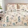 thumbnail image 2 of Jessy Home Floral Bedspread King Size Vintage Bird Quilt Microfiber Coverlet Set, 2 of 9
