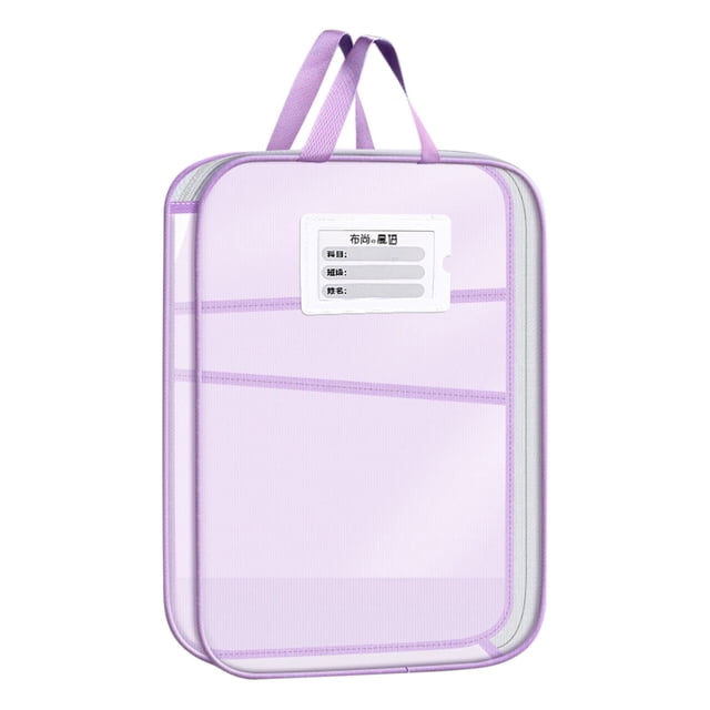 Bdday L-shaped Subject Bag Subject Classification Bag Transparent Mesh File Bag Zipper Style Large Opening Student Exam Tote Bag