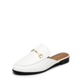 thumbnail image 1 of Zapatos DREAM PAIRS Mules Flats con Hebilla Slip-On Blancos 8.5, 1 of 7