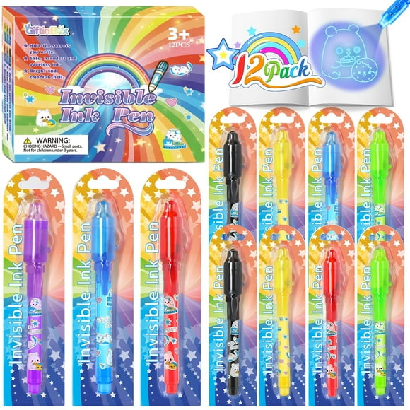 Set de 12 Bolígrafo de Tinta Invisible con Luz UV para Niños - GIFTINBOX