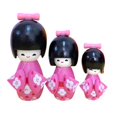 thumbnail image 2 of 3 piezas de madera japonesa muñeca hecha a muñeca figura coleccionable regalo muñecas muñeca estatuil para decoración de mesa adornos navideños yotijar muñecas japonesas, 2 of 8