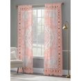 thumbnail image 4 of Retro Ethnic Sheer Curtains 108 Inch Long 2 Panels, Tribal Boho Pink Vintage Oriental Light Filtering Rod Pocket Semi Sheer Curtains, Sheer Voile Drapes for Living Room Bedroom, 52"x108", 4 of 5