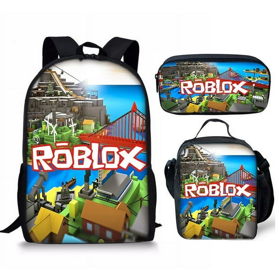 Roblox Cute 3D Cartoon Theme Waterproof Backpack, Lightweight Travel Backpack