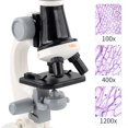 thumbnail image 4 of Microscopio para niños, juguetes, muestras, laboratorio científico, 100x 400x 1200x, instrumento de juego de alta resolución, regalo de cumpleaños educativo, blanco sidaley FN000743-04B, 4 of 7