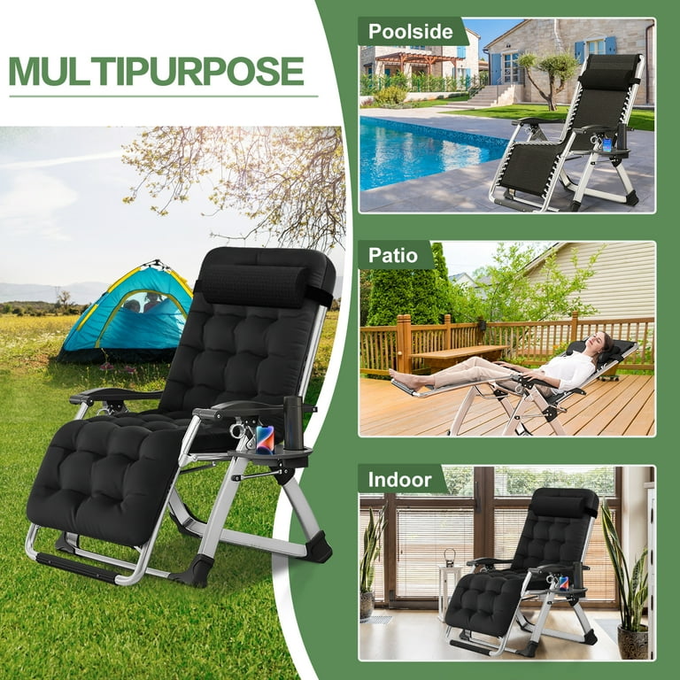NAIZEA Zero Gravity Chair Reclining Lounge Chair with Removable