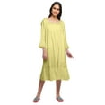 thumbnail image 1 of Moomaya Solid Lace Neckline Nursing Sleepwear Cotton Button Placket Nightdress, 1 of 6