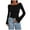 Black, variant on Long Sleeve Shirts for Women Fall Crop Going Out Tops Casual Boat Neck Bell Sleeve Ribbed Ruched Y2k Slim Fitting Basic Tees