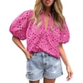 thumbnail image 1 of Blusa de Encaje con Cuello en V PRETTYGARDEN Verano 2025 XXL, 1 of 8