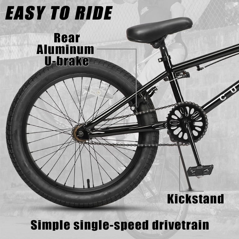 Cadre BMX Vintage Trek Vert 3 – 20 Pouces, Acier Cromoly, Old School – Noir, Complet