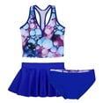 thumbnail image 6 of DPOIS Kids Girls 3 Pieces Bikini Set Swimsuit Printed Bathing Suit Top with Shorts Set Bubbles Blue 7-8, 6 of 7