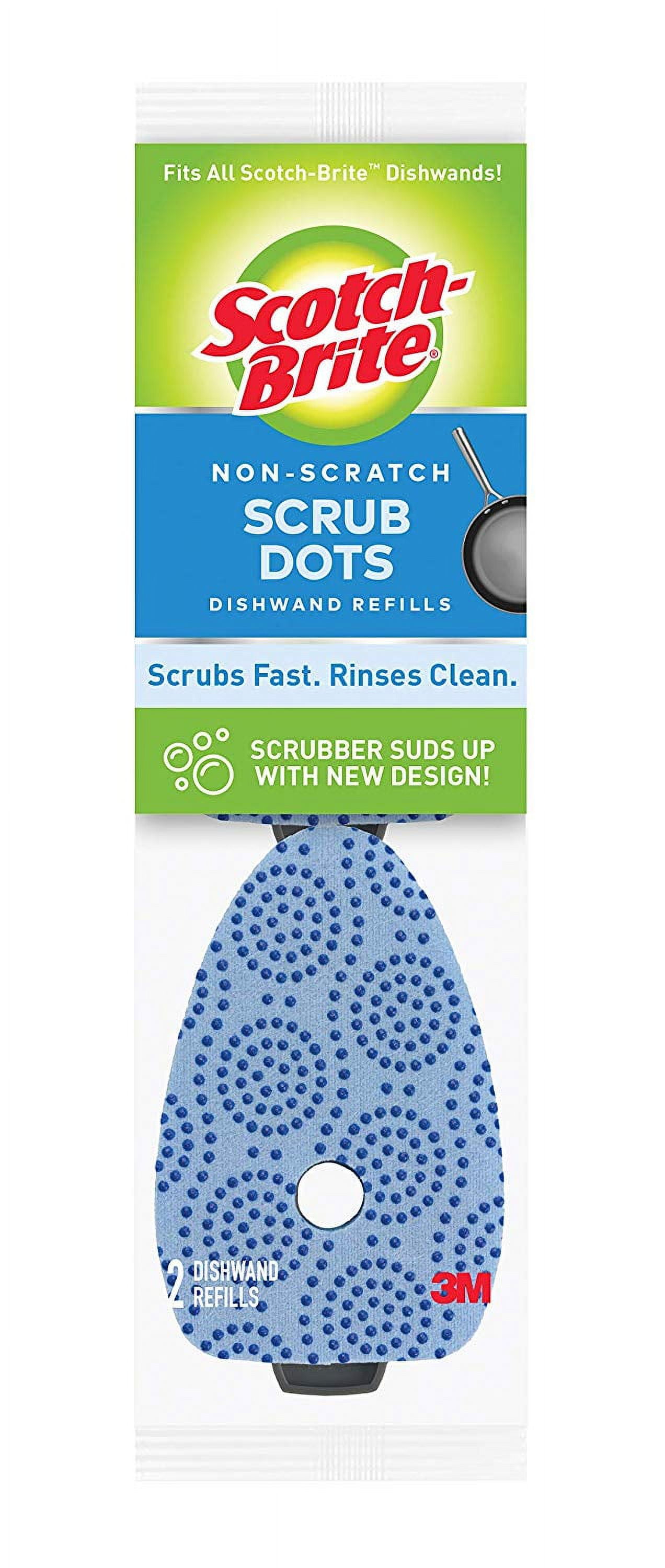 clioran Scrub Dots Dishwand Refills Sponge Heads, Dish Wand Refill Scrubber  Replacement Head, Non Scratch Brush Soap Filled Dispensing H