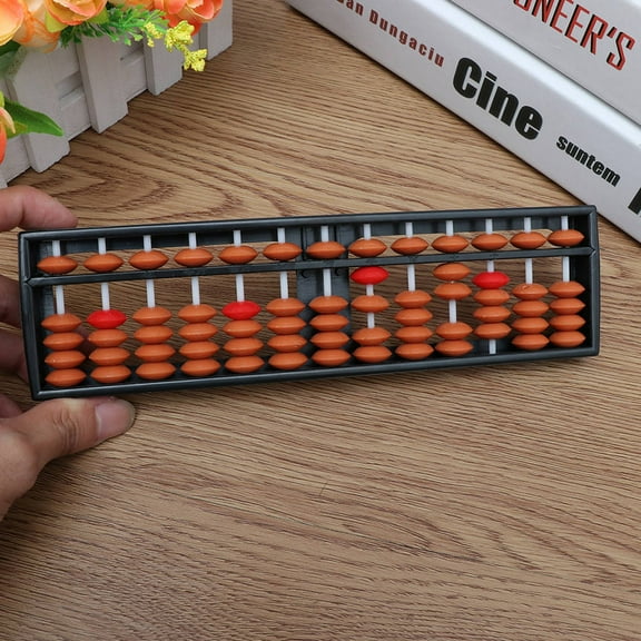 Luxshiny 2Pcs Multi-Function Brown Small Abacus Portable Arithmetic Tool for Hand Coordination