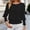 T-Black, variant on Women Summer T Shirts Loose Fit T Shirt Solid Color Round Neck Sleeve Top Solid Color Tee Casual Clothing Dark Blue 3Xl