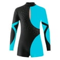 thumbnail image 6 of MSemis Girls One-Piece Gymnastics Leotard Shiny Long Sleeve Ballet Unitard with Shorts, 6 of 6