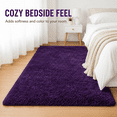 thumbnail image 4 of HOISUN 6x9 ft Soft Shag Area Rug for Bedroom Living Room, Fluffy Plush Non-Slip Carpet, Grape Purple, 4 of 10
