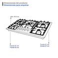 thumbnail image 4 of Combo Parrilla Empotrable y Campana de Pared SUPRA Cristal Templado Negro 5 Quemadores, 4 of 7