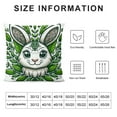thumbnail image 5 of JEUXUS  Happy Easter Buffalo Plaid Rabbit Throw Pillow Cover,Eucalyptus Leaves Hello Spring Cushion Case Decoration for Sofa Couch, 5 of 5