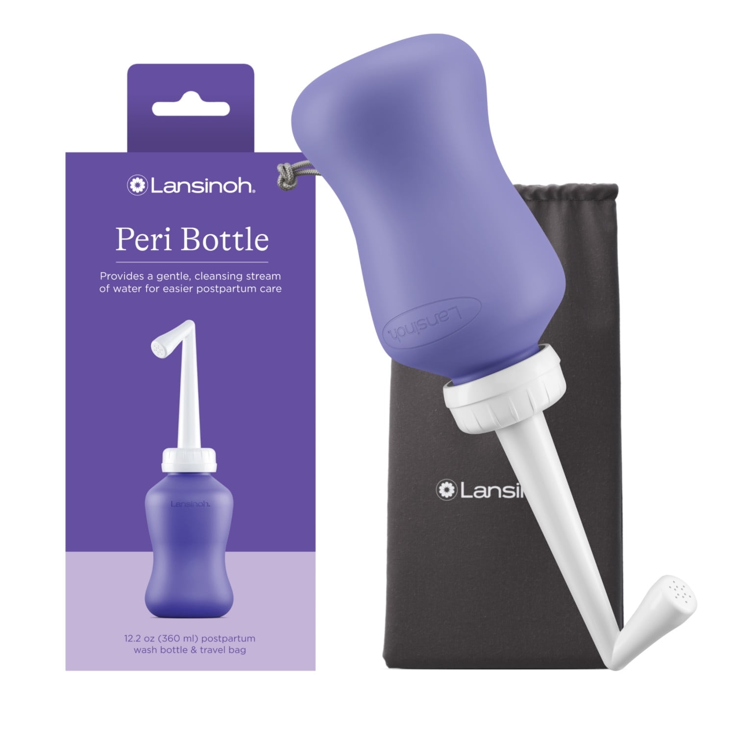 Lansinoh Upside Down Peri Bottle for Postpartum Care, Perineal Cleansing, 12.2 oz