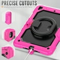 thumbnail image 6 of TECH CIRCLE Rugged Case for Apple (10.2-Inch) iPad Tablet (iPad 9th/8th/7th Gen) - Drop Proof Protective Kickstand Case Portable Handle Sturdy Cover with [Screen Protector], Rose+Black, 6 of 8