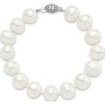 thumbnail image 4 of Sterling Silver Rhodium 11-12mm White Fw Cultured Pearl Bracelet (7.25 X 11.5) Made In Canada qh5151-7.25, 4 of 5