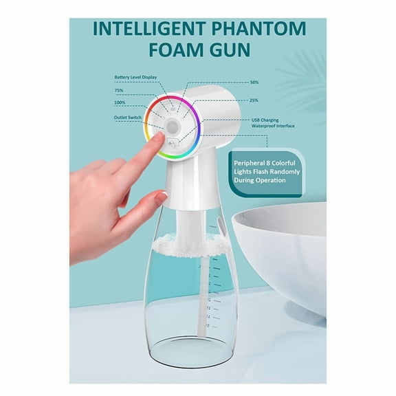 Electric Foaming Shampoo Dispenser Use Waterproof Multifunctional Soap Dispenser for Window Cleaning Bathing Toilet