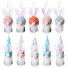 Easter Gnomes Bunny Decorations Set of 10, Handmade Colorful Plush Bunny Gnomes Easter Decor Gifts Tree Ornaments for Ho