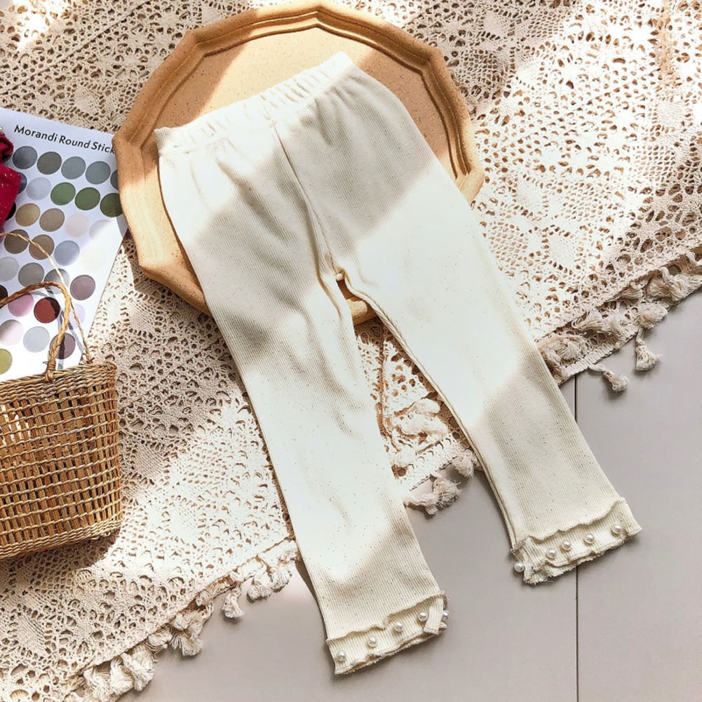 White Beaded Leggings