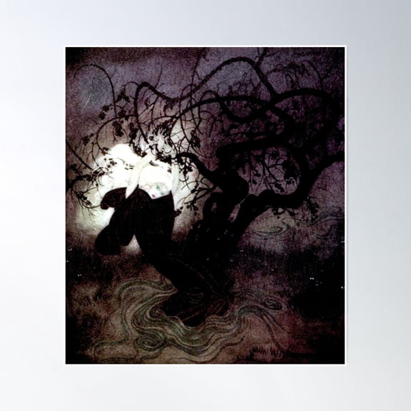 The Buried Moon - Edmund Dulac Poster Wall Art, Modern Wall Decor, 8x12 UNFRAMED