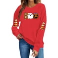 thumbnail image 3 of Jsaierl Womens Halloween Sweatshirts Cute Graphic Pullovers Vintage Going Out Round Neck Long Sleeve Sweater Tops Halloween Clothes, Sizes S-2XL, 3 of 6