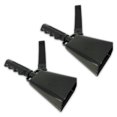 thumbnail image 1 of Zootealy 2 Pack Long Handle Cowbells with Hand Rope for Ranch Sports Events Parties Cheering, Metal Bell Ornaments in Black - 9 Inch, 1 of 6