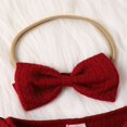 thumbnail image 4 of Newborn Infant Baby Girl Clothes Long Sleeve Bow Romper Ruffle Jumpsuits with Headband, 4 of 7