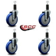 thumbnail image 2 of 5 Inch Blue Poly Wheel Swivel 1-1/4 Inch Expanding Stem Caster Set SCC, 2 of 2