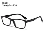 Unisex Vision Care Portable Ultralight PC Frames Eyeglasses Presbyopic Glasses Reading Glasses BLACK STRENGTH +3.50