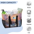 thumbnail image 5 of Large Hand-Held Storage Bag Kitchen Reusable Grocery Bags， Travel Tote Bags， Waterproof Tote，Laundry Bag，Beach Bag， Pool Bag Sunset Lighthouse, 5 of 8