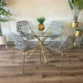 TBODSYP Modern Yellow Dining Chairs Set of 4 Birch Sapling Style Chairs